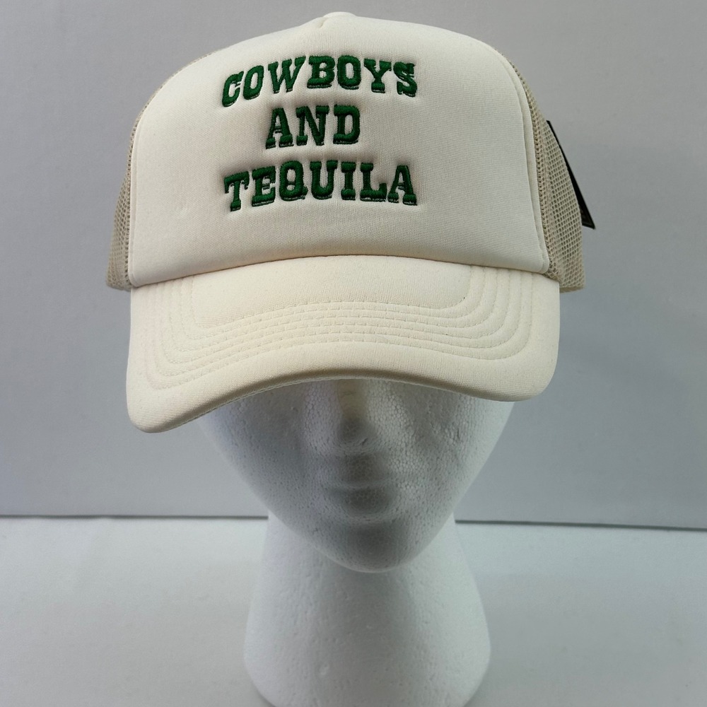 Cowboys and Tequila Hat Shady Acres Trucker Style Embroidered NWT Adjustable
